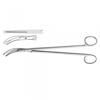 Kieback Parametrium Scissor One Toothed Cutting Edge - One Blade with Probe Tip Stainless Steel, 35 cm - 13 3/4"
